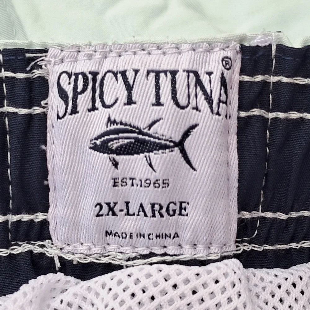 Spicy Tuna NWT Mens Mint Green UPF 50+ Swim Trunks Size 2XL SW3116